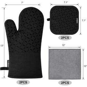 KEGOUU non-slip silicone gloves for secure grip while cooking