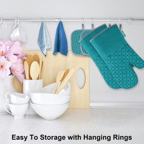 KEGOUU non-slip silicone surface enhances grip on pots and pans.