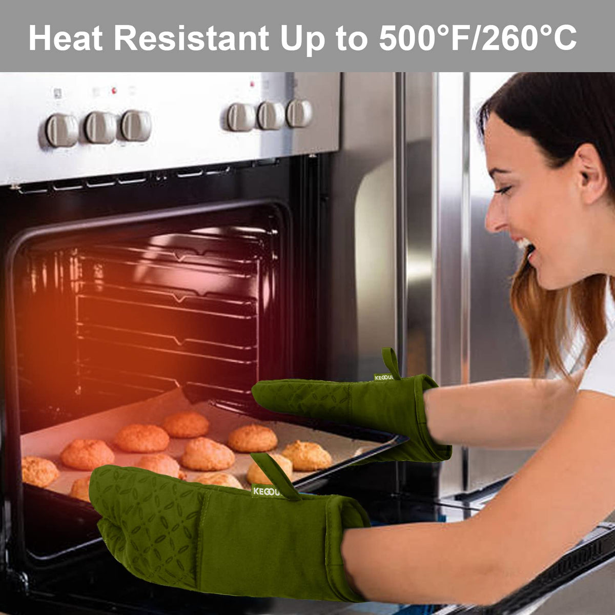 KEGOUU non-slip silicone surface enhances control while cooking
