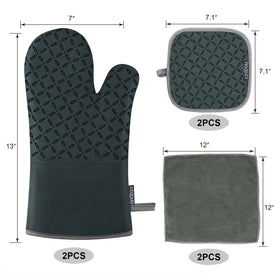 KEGOUU oven mitt with non-slip silicone grip for secure handling