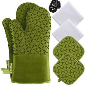 KEGOUU oven mitts 7x13 inches; heat protection during baking and grilling