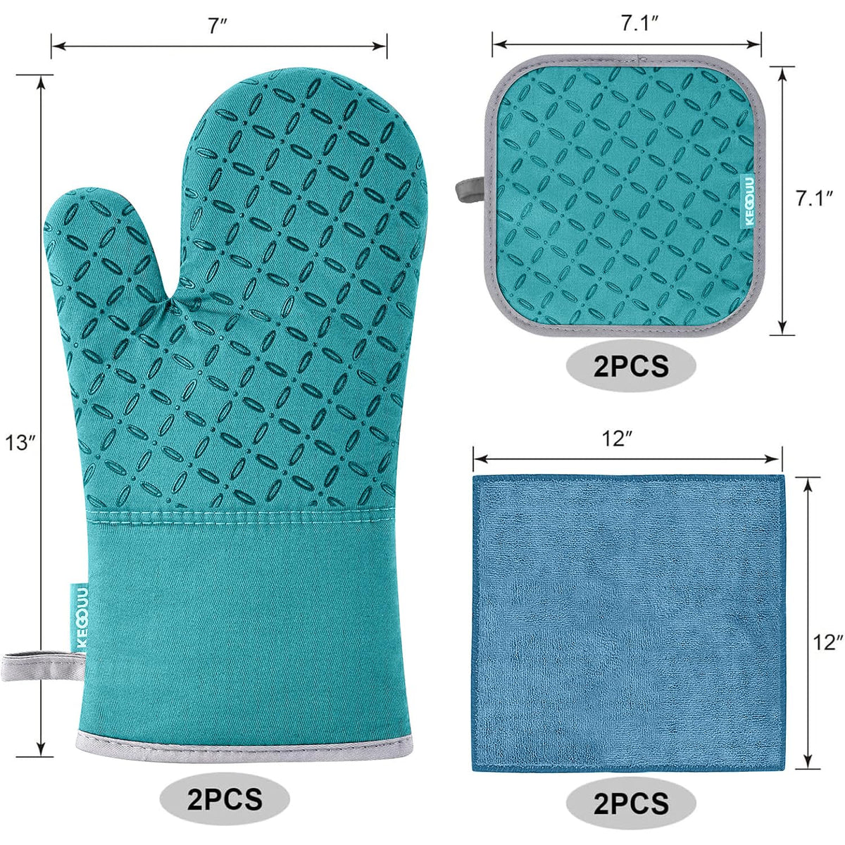 KEGOUU pot holders provide sturdy protection during oven use and grilling.