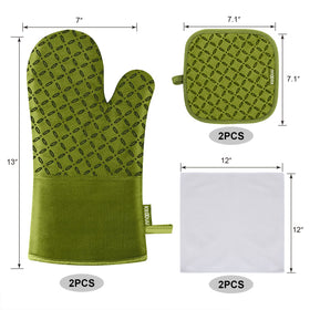 KEGOUU pot holders 7x7 inches; non-slip silicone grip for secure handling