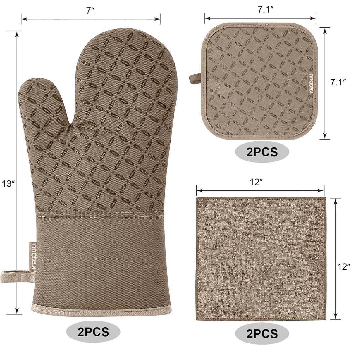 KEGOUU pot holders providing a secure grip for grilling and oven prep