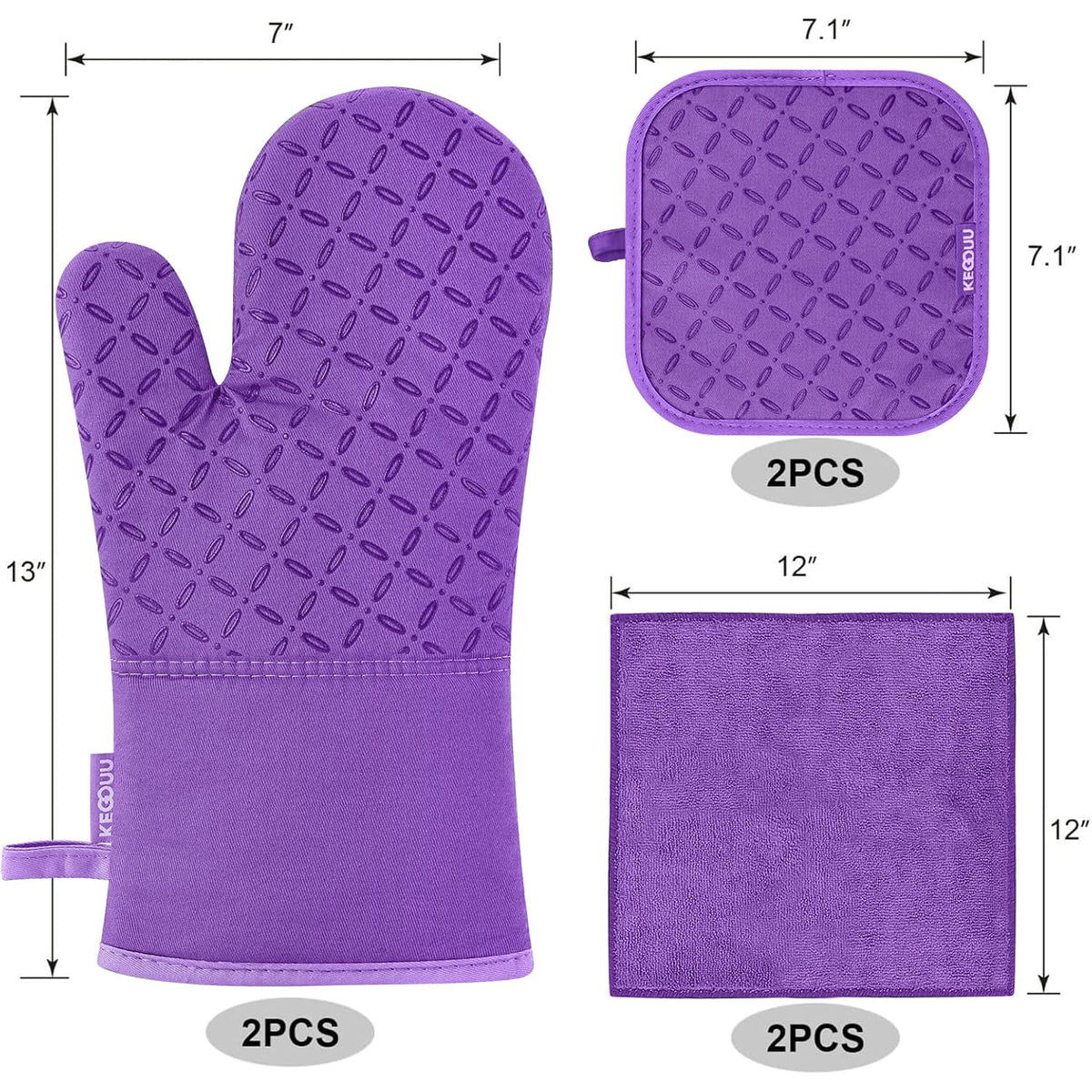 KEGOUU pot holders with non-slip silicone for safe handle transfers