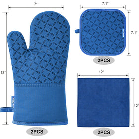 KEGOUU pot holders with non-slip silicone for secure grip and heat protection
