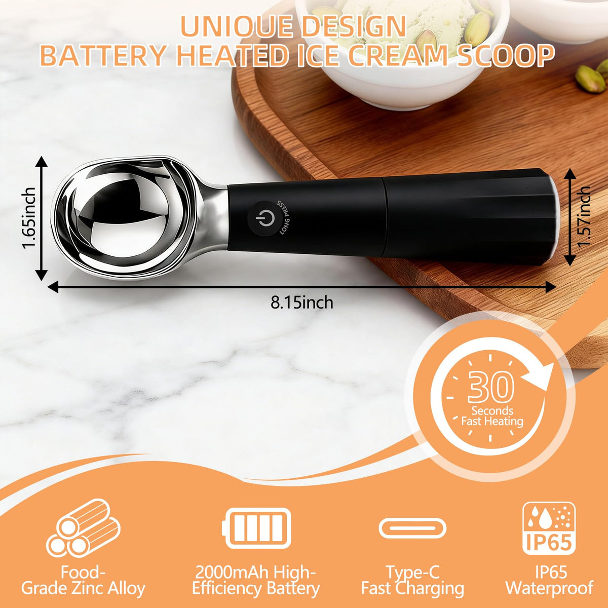 KEHFPMW enables slicing through frozen butter or portioning chilled cookie dough.