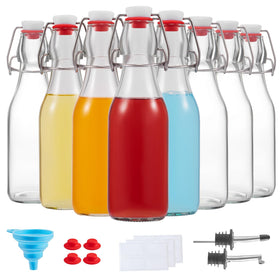 Keigocare 8oz swing-top bottle front view for syrups and extracts.