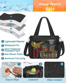 KEILAICO lunch box in use at office shows versatile cooler tote for daily meals