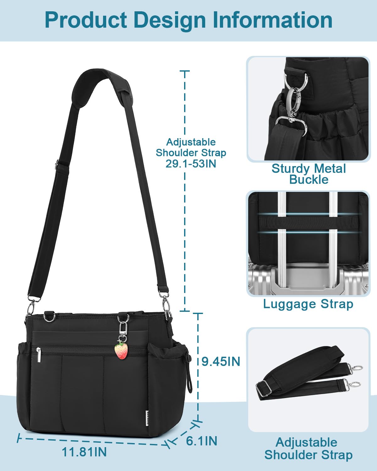 KEILAICO lunch box women main pocket and compartments illustrate organized storage