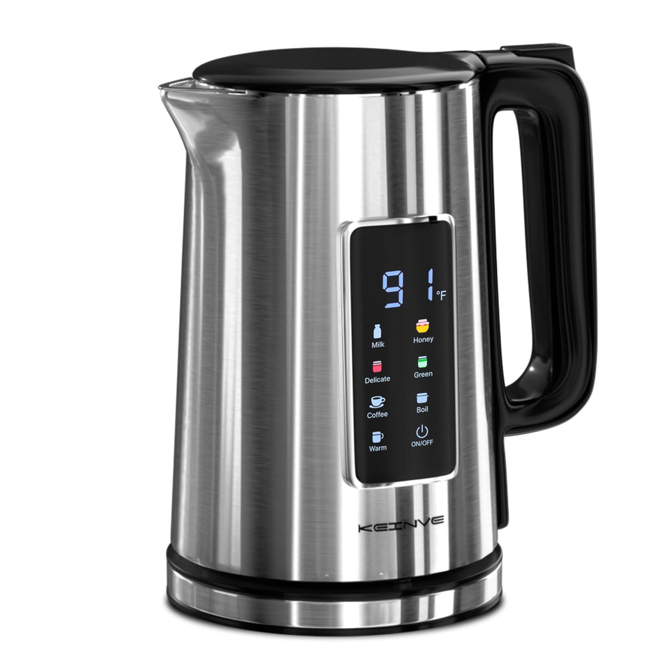 KEINVE 1.7L electric kettle front view for fast, everyday boiling