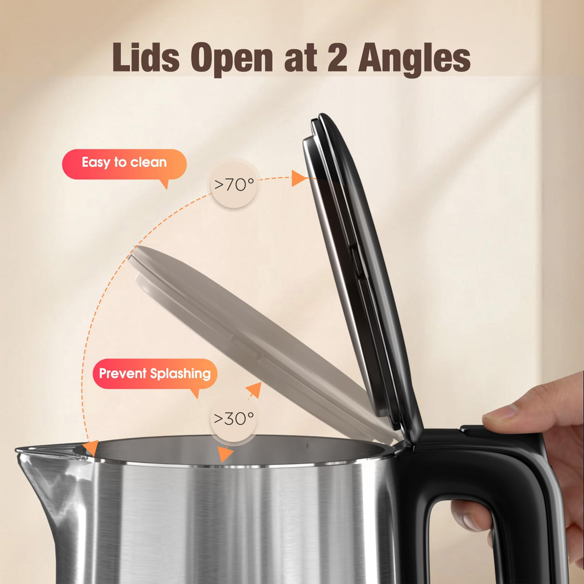 KEINVE kettle touch-screen control panel for easy temperature selection