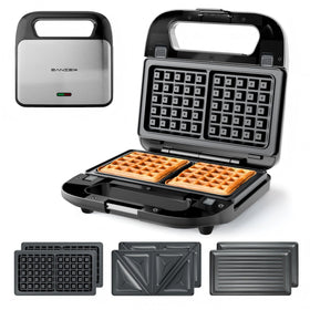 KEINVE 3-in-1 sandwich maker with removable plates for easy switching and quick meals.