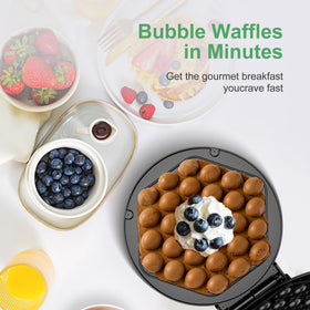 KEINVE Bubble Waffle Maker non-stick plates enable easy release and quick cleanup.