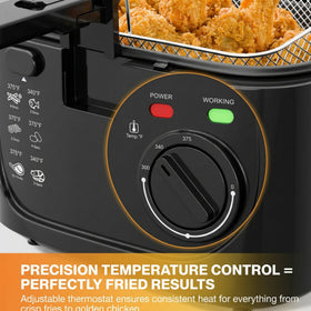 KEINVE deep fryer basket 2.5L ready for fries, chicken, and veggies