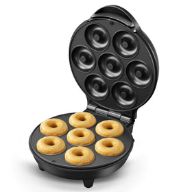 KEINVE mini donut waffle cake maker front view with 7 slots for quick treats