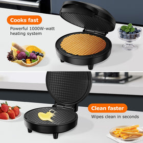 KEINVE waffle cone maker cones ready, golden results for family treats.