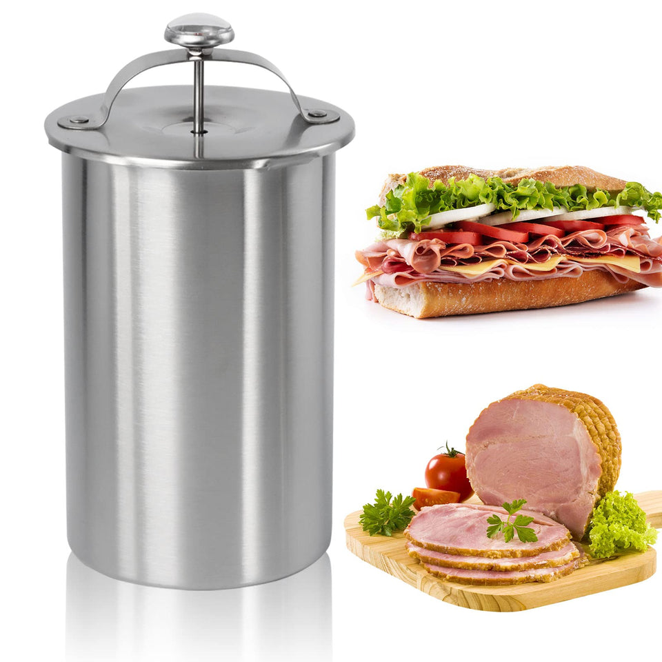 Keissco ham maker press showing sturdy stainless steel build for healthier homemade deli meat.