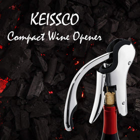 KEISSCO wine opener with extended lever handle for smooth cork removal