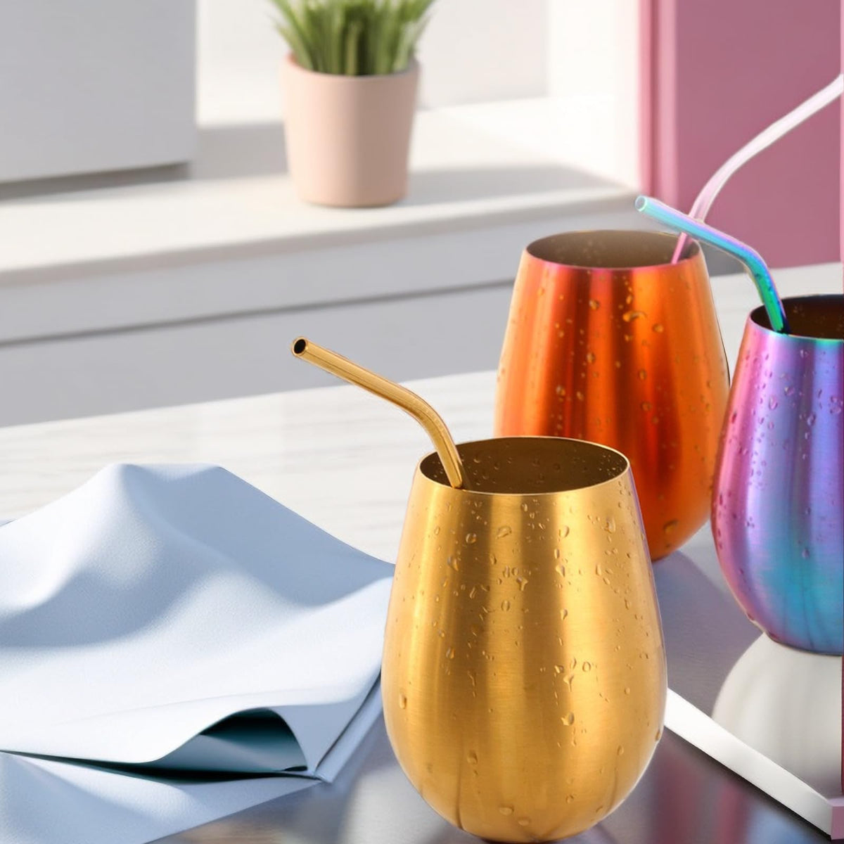 Stable concave-bottom base keeps Keiwhsly tumblers steady.