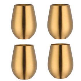 Keiwhsly stemless 17oz tumbler set in gold for versatile home use.