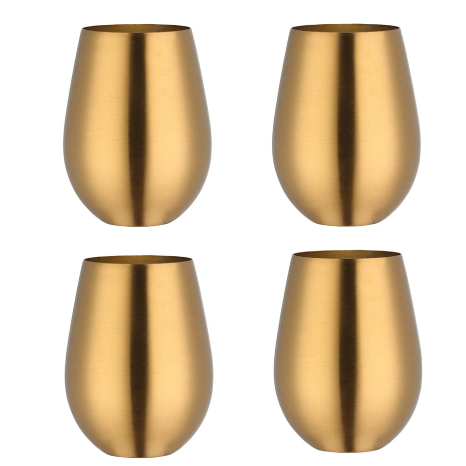 Keiwhsly stemless 17oz tumbler set in gold for versatile home use.