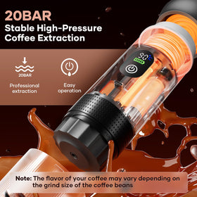 Kejector one-button brewing interface for fast espresso during hikes.