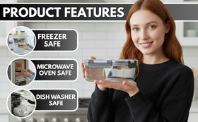 KEKEGO borosilicate glass storage for durable everyday use.