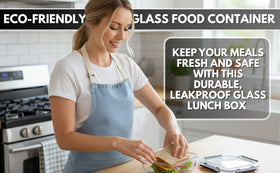 KEKEGO dishwasher-safe glass container easy to clean after meals.