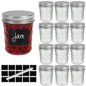 Keketin 12-pack 6 oz mason jar with airtight silver lid for preserves and gifts.