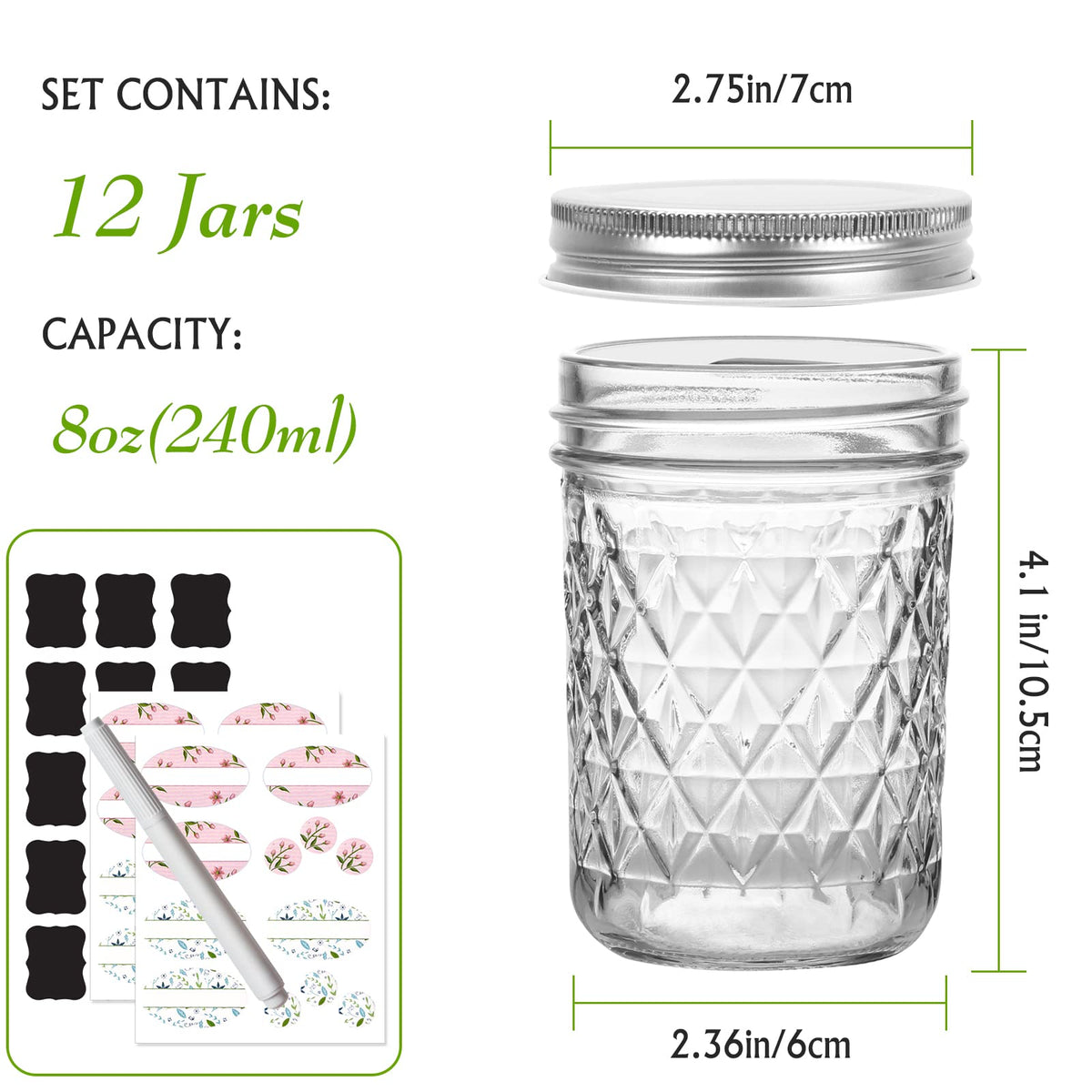 Keketin 240ml jars, perfect for homemade preserves in a 12-pack.