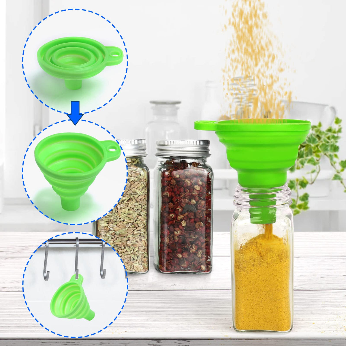 Keketin BPA-free thick glass jars ideal for spices, tea leaves, and herbs.