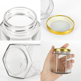Keketin hexagonal jar displays homemade jams beautifully.