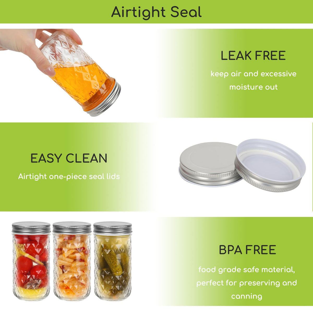 Keketin wide mouth glass jar simplifies filling and cleaning.