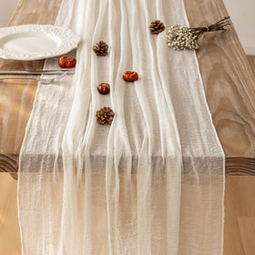 Keketoarrange ivory baby shower table runner adds soft ambiance