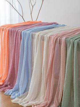Keketoarrange boho ivory gauze table runner for versatile events