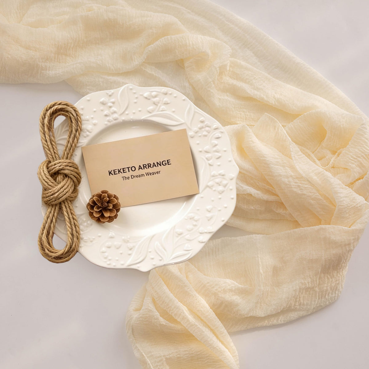 Keketoarrange outdoor garden party table runner adds light boho charm