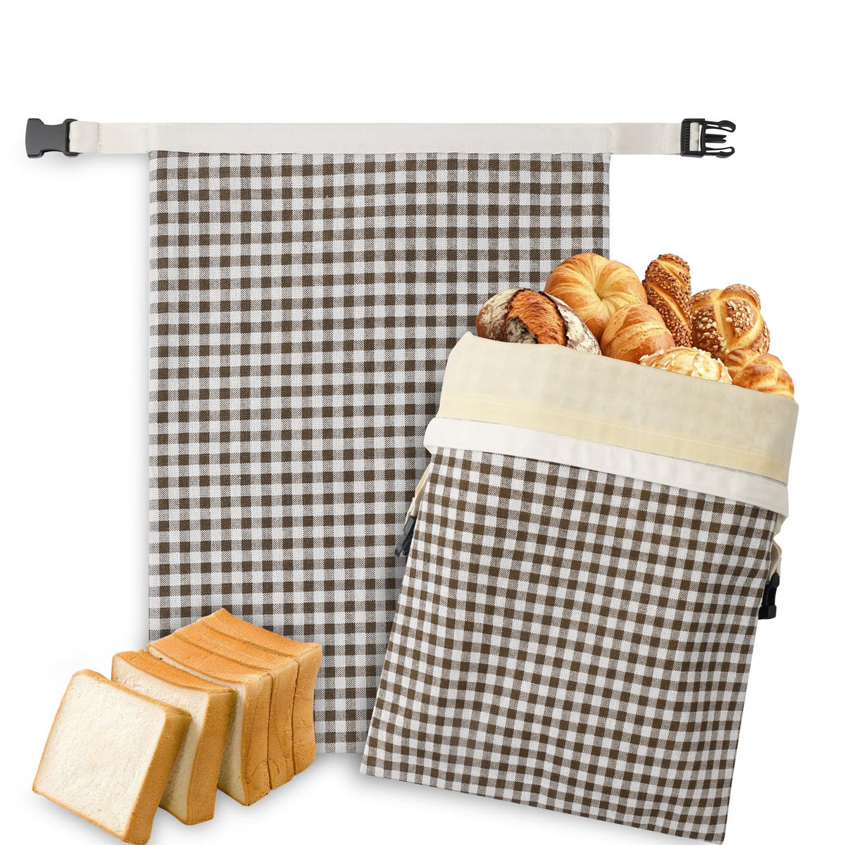 KEKUOU beeswax bread bags 2-pack keep sourdough fresh naturally