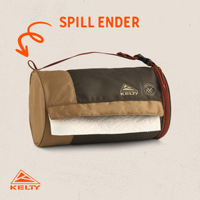 Kelty Spill-Ender oversized-roll fit ensures smooth dispensing for large rolls.