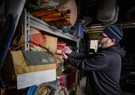 Kelty Spill-Ender RV and campsite accessory keeps rolls secure on the go.