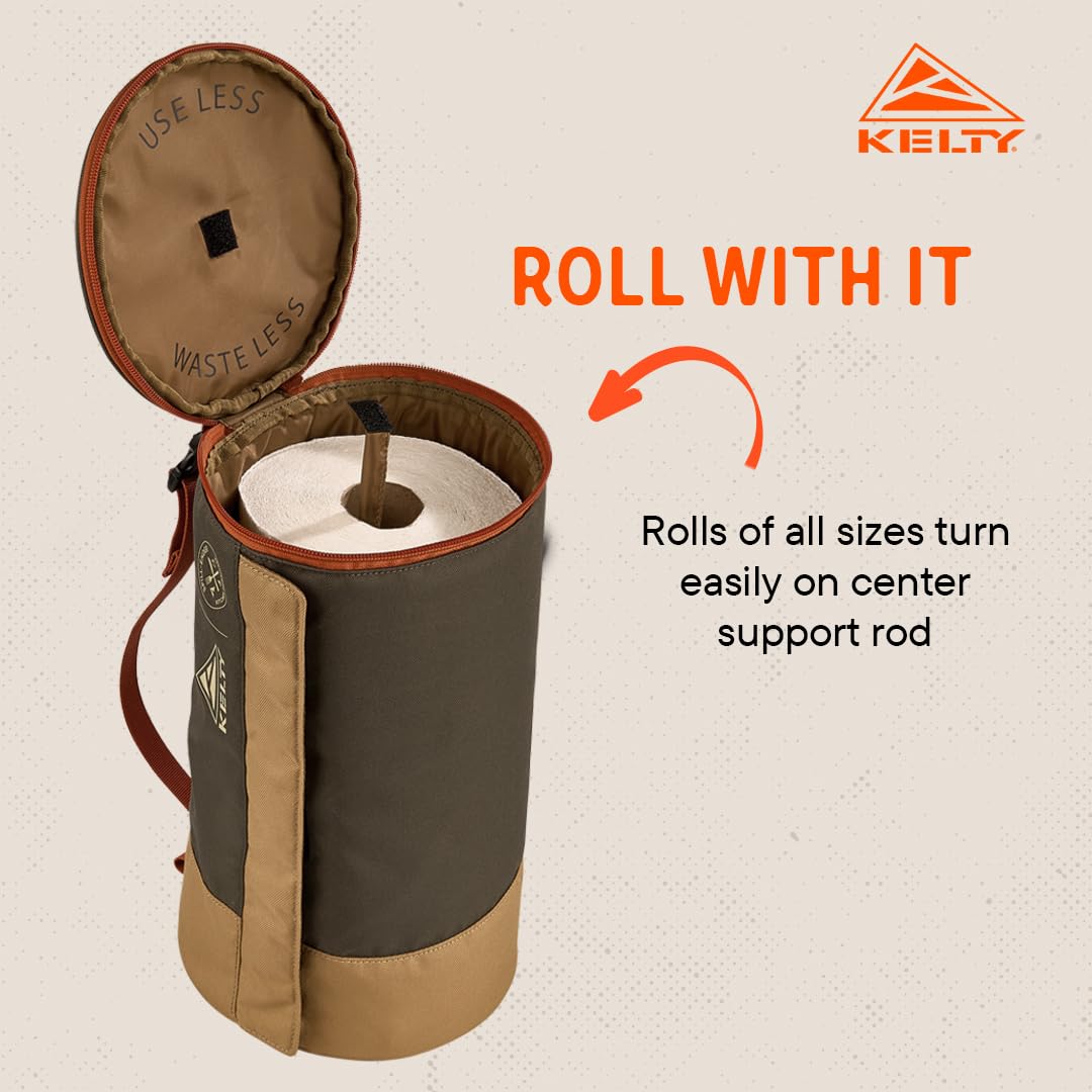 Kelty Spill-Ender waterproof towel case keeps towels dry in rain or splash.