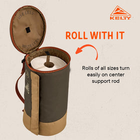 Kelty Spill-Ender waterproof towel case keeps towels dry in rain or splash.