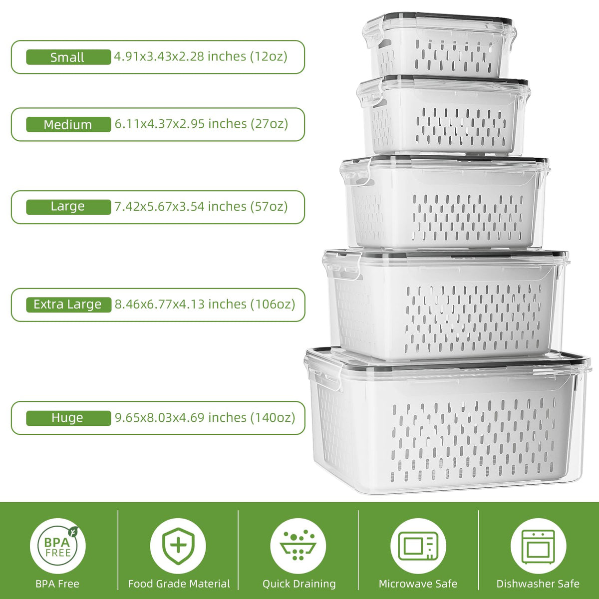 KEMETHY BPA-free material ensures safe fridge storage for diverse foods.