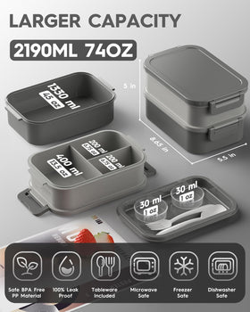 KEMETHY built-in utensils and sauce container ready for on-the-go dining.