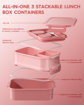 KEMETHY built-in utensils and sauce containers for convenient on the go dining