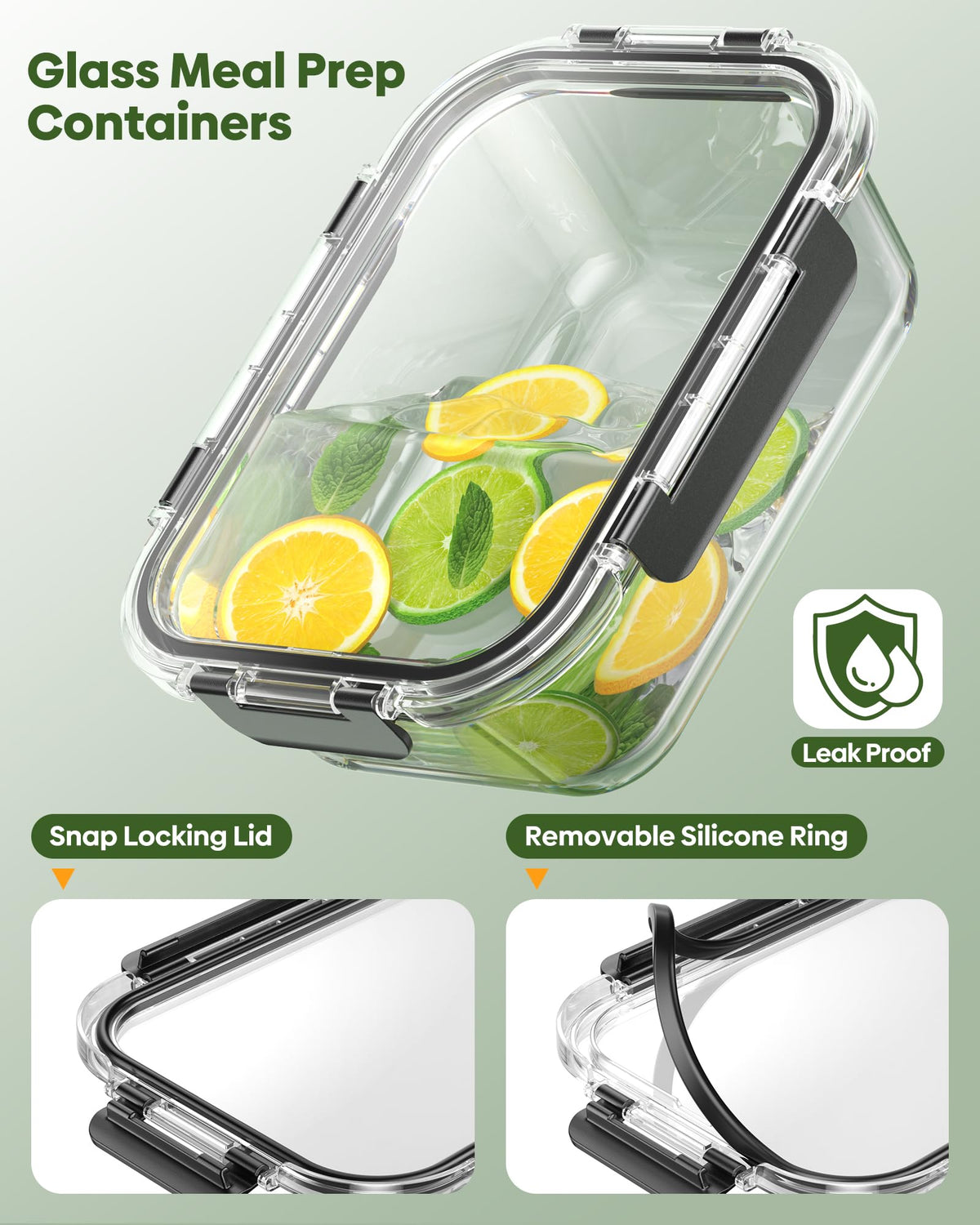KEMETHY leak-proof silicone seals and buckles for secure storage.
