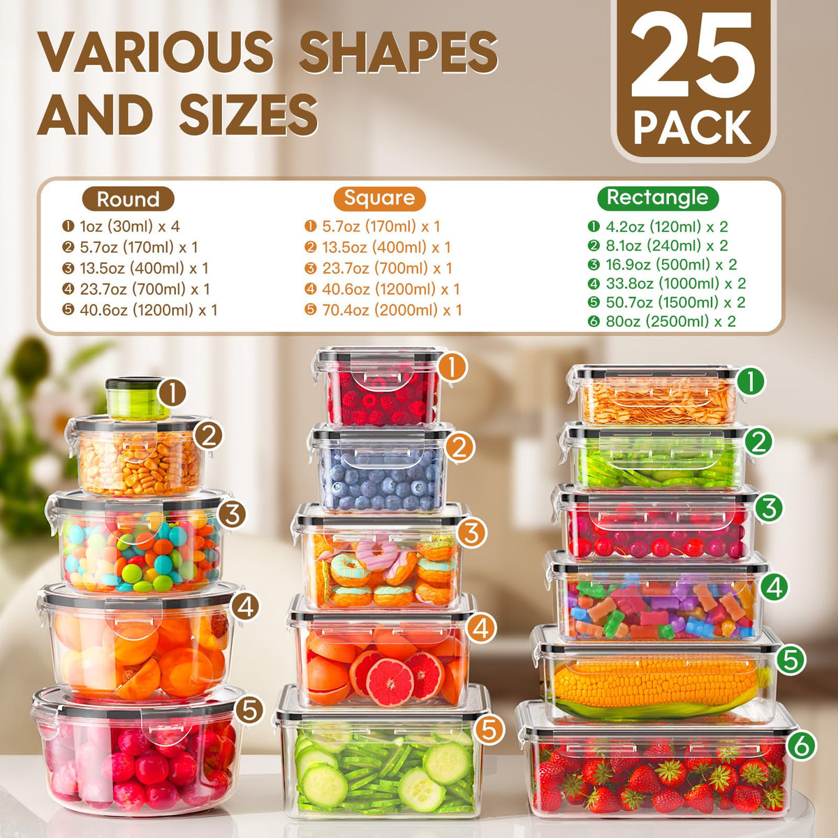 KEMETHY square containers with lids for organized portions and easy stacking.