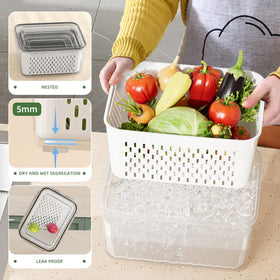 KEMETHY stackable design saves space and keeps fridge organized.