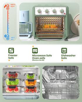 KEMETHY stackable glass containers save pantry space.