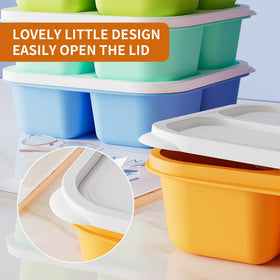 KEMETHY stackable snack containers save space in cabinets and bags.